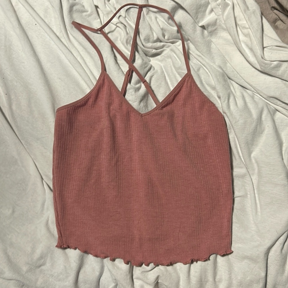 Bozzolo Pink Tank Mid Length w/ Adjustable Straps and Stretchy Fabric, Size M